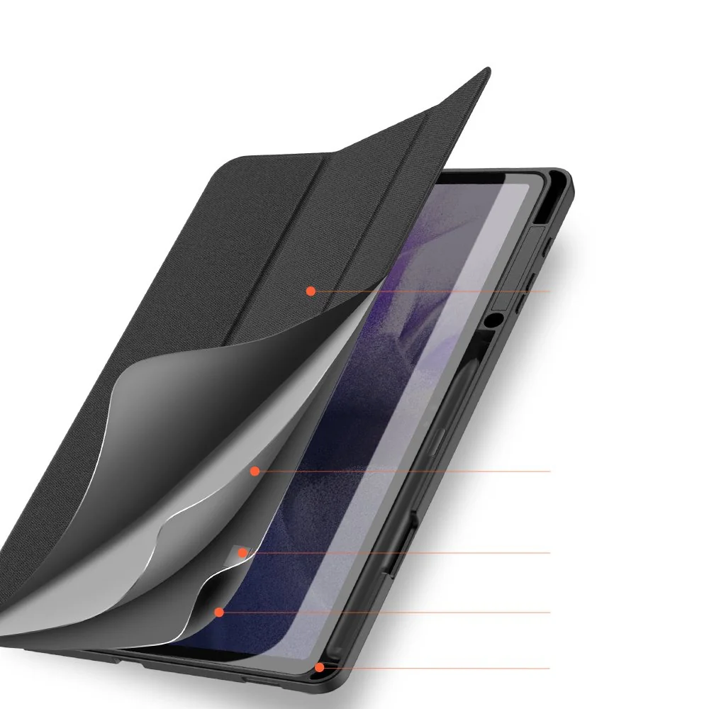 DUX DUCIS Domo puzdro na Samsung Galaxy Tab S7 FE / Tab S7 Plus / TabS8 Plus čierne