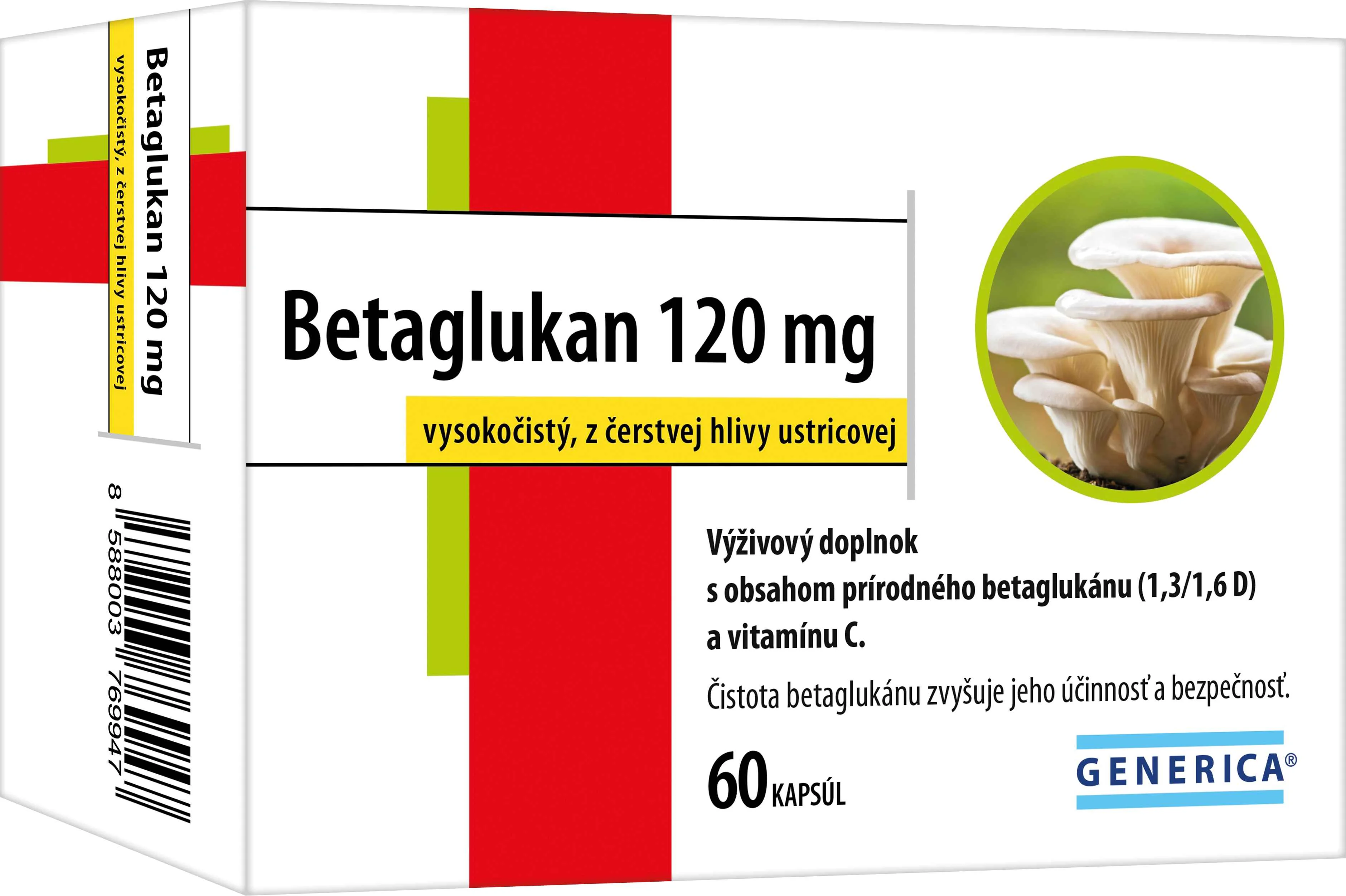 Generica Betaglukan 120 mg 1×60 cps, doplnok výživy