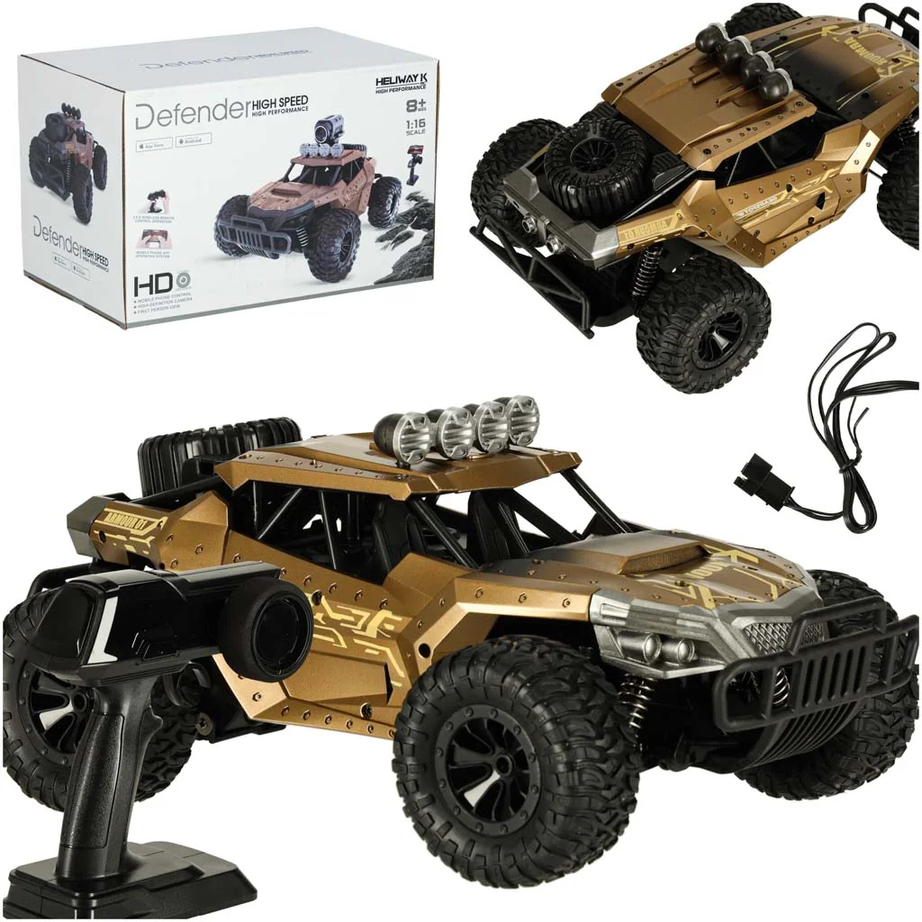 RC terénne driftovacie auto 4x4 do 20 km/h – hnedé