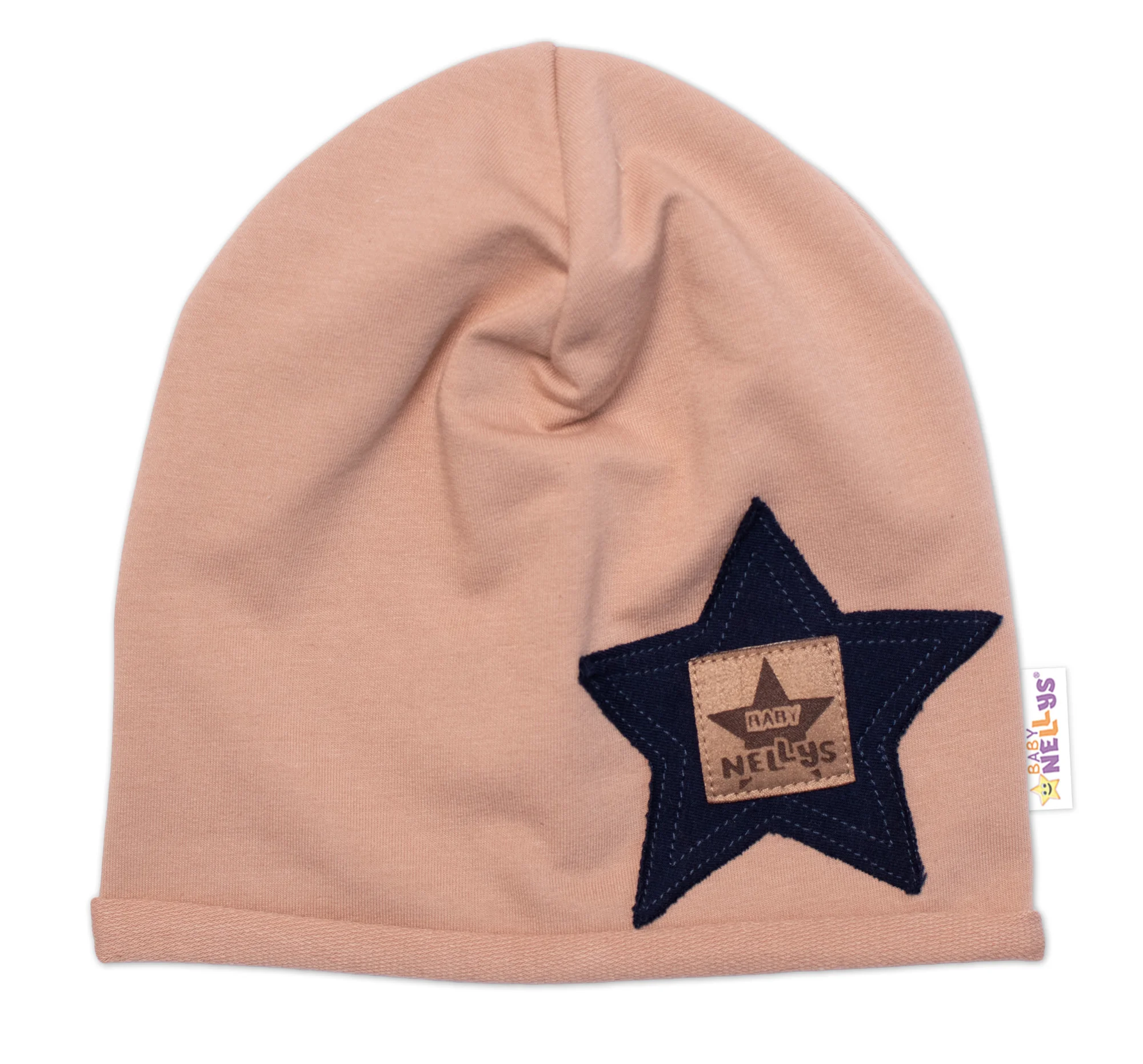 Detská čiapka bavlna, Baby Star, Baby Nellys, cappuccino, veľ. 92/98
