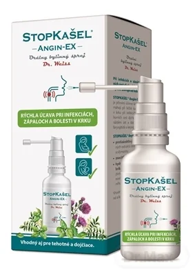 StopKašeľ ANGIN-EX sprej na bolesť v krku 1×30 ml, sprej