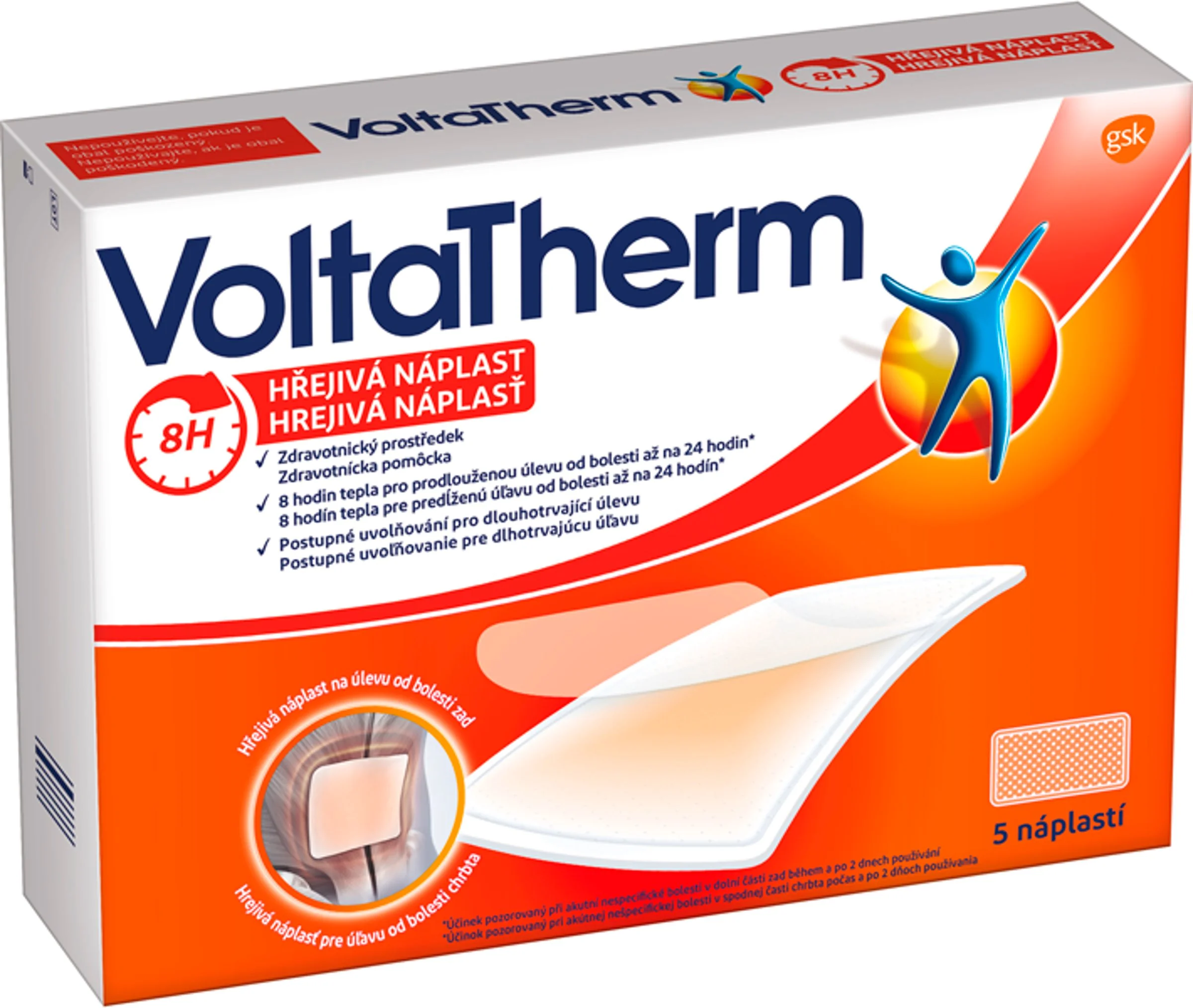 VoltaTherm hrejivá náplasť na úľavu od bolesti 1x5 ks