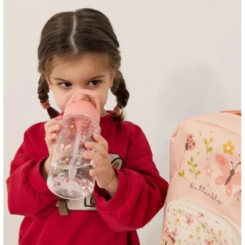 Miniland Kiddie Bottle Explorer detská fľaša so slamkou 450 ml, Tritan, motýľ ML89714 4/26