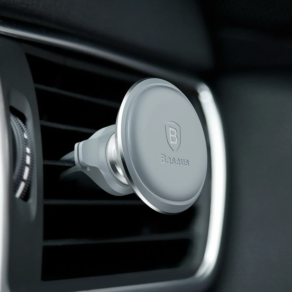 Baseus Ventilation magnetický držiak na mobil do auta, strieborný