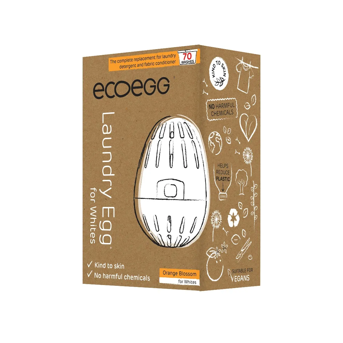 Ecoegg Pracie vajíčko - 70 praní  na biele prádlo pomaranč