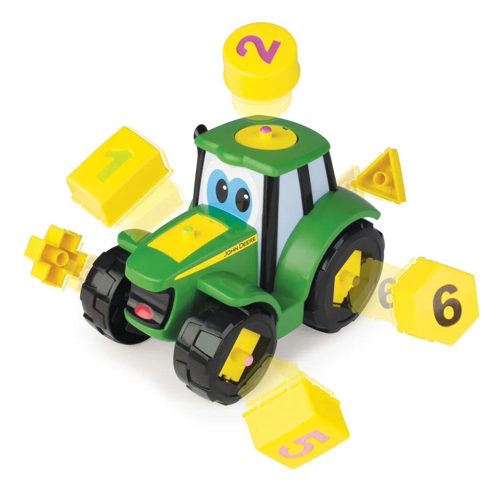 John Deere Traktor Johnny s číslami 21cm