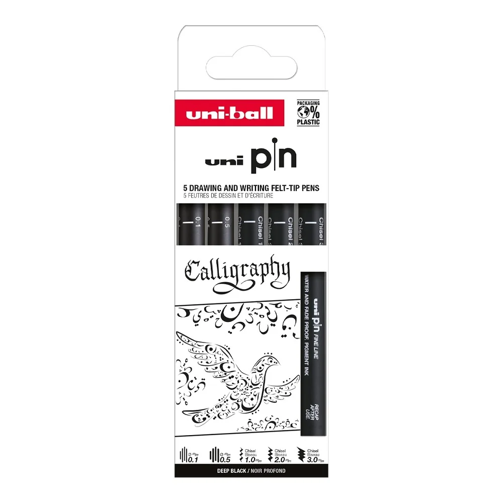 Sada linerov PIN Creative writing, čierna 5 ks v balení