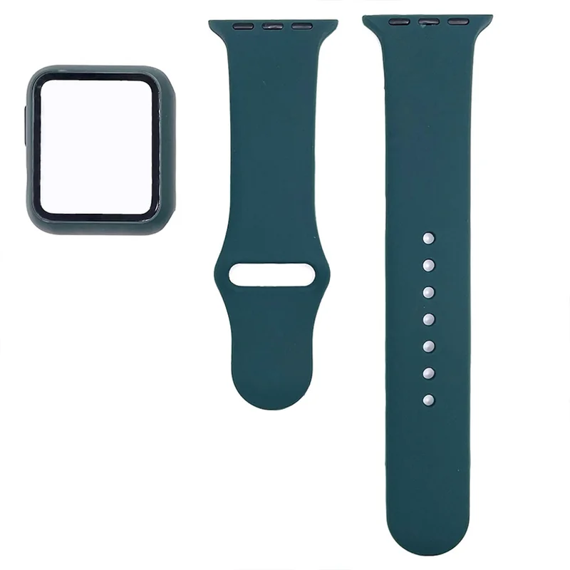 BStrap Silicone remienok s puzdrom na Apple Watch 42mm dark green
