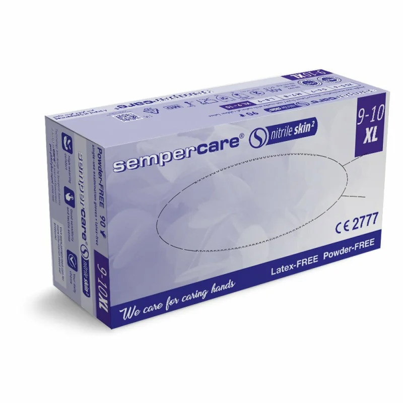 Sempercare SKIN 2 nitrilové rukavice bez púdru XL, modré, 180 ks