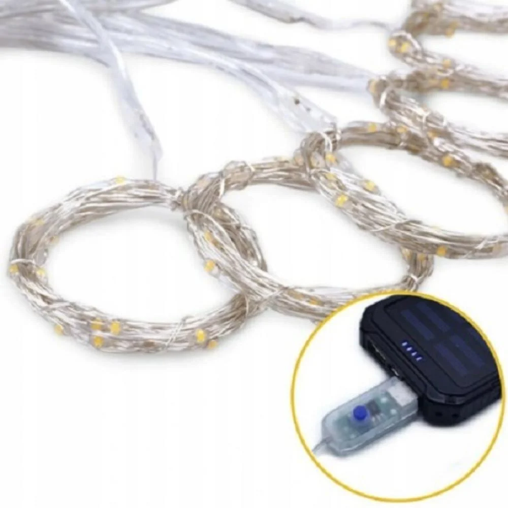 LED svetelná záclona s diaľkovým ovládaním - Biela 2m, 200 LED žiaroviek