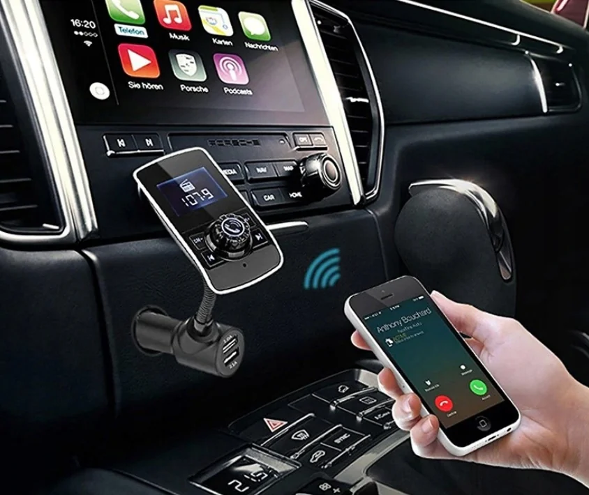 FM Bluetooth vysielač, USB MIC nabíjačka microSD