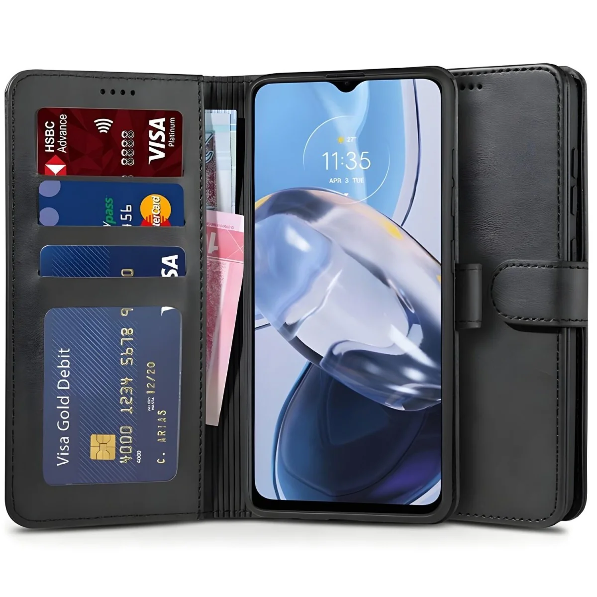 Tech-Protect Wallet knižkové puzdro na Motorola Moto E22 / E22i čierne