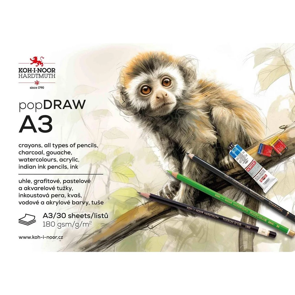 Skicár DRAW A3, 180 g/m2 30 listov