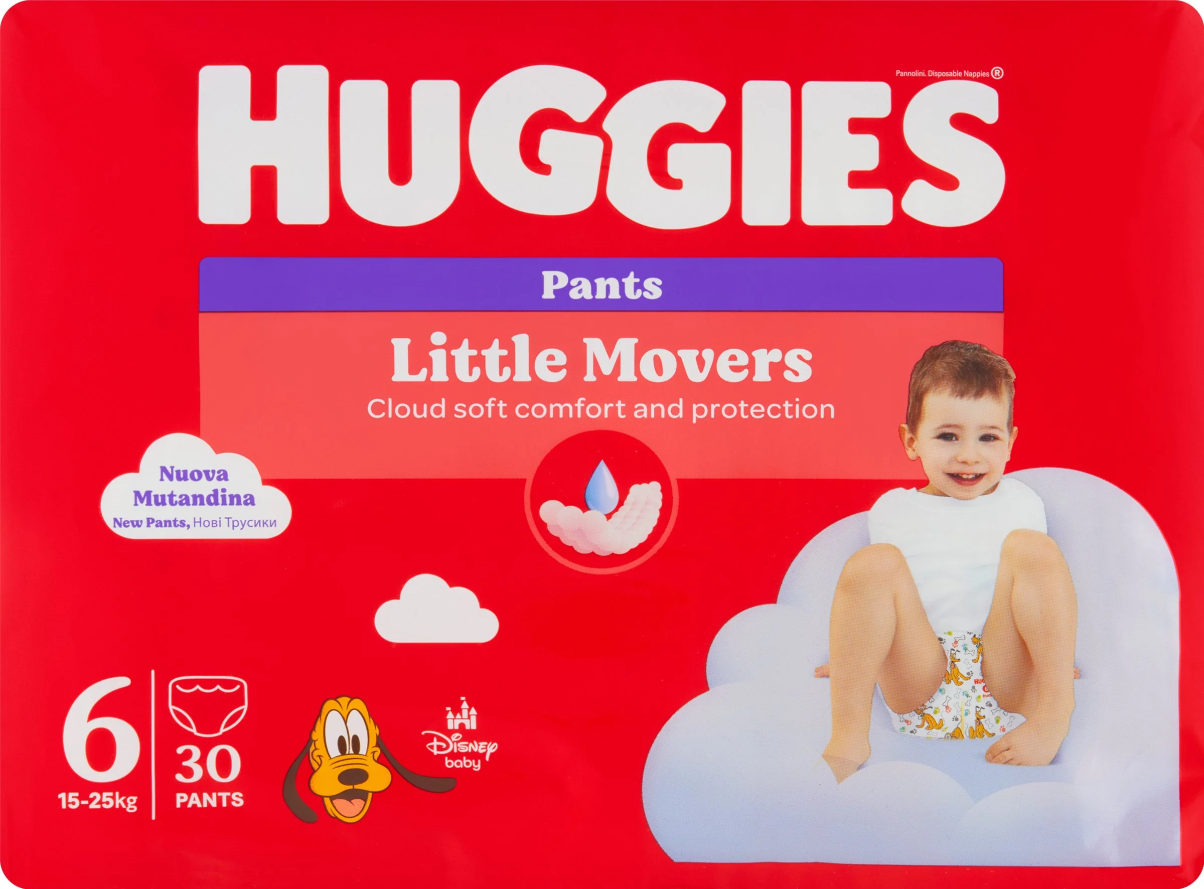 HUGGIES pants Little Movers 6 1×30 ks, jednorázové plienkové nohavičky