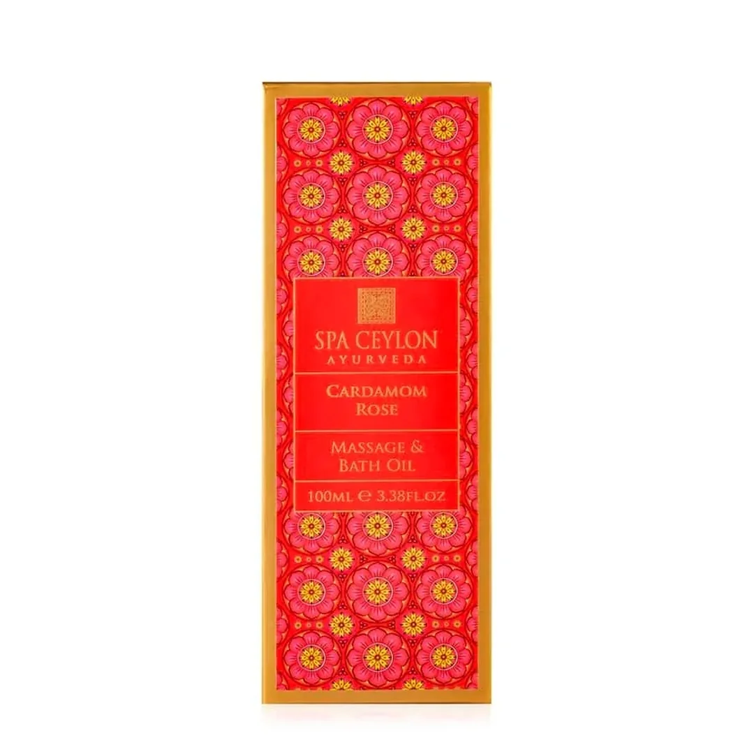 Masážny a kúpeľový olej Cardamom Rose 100 ml, kardamóm s
