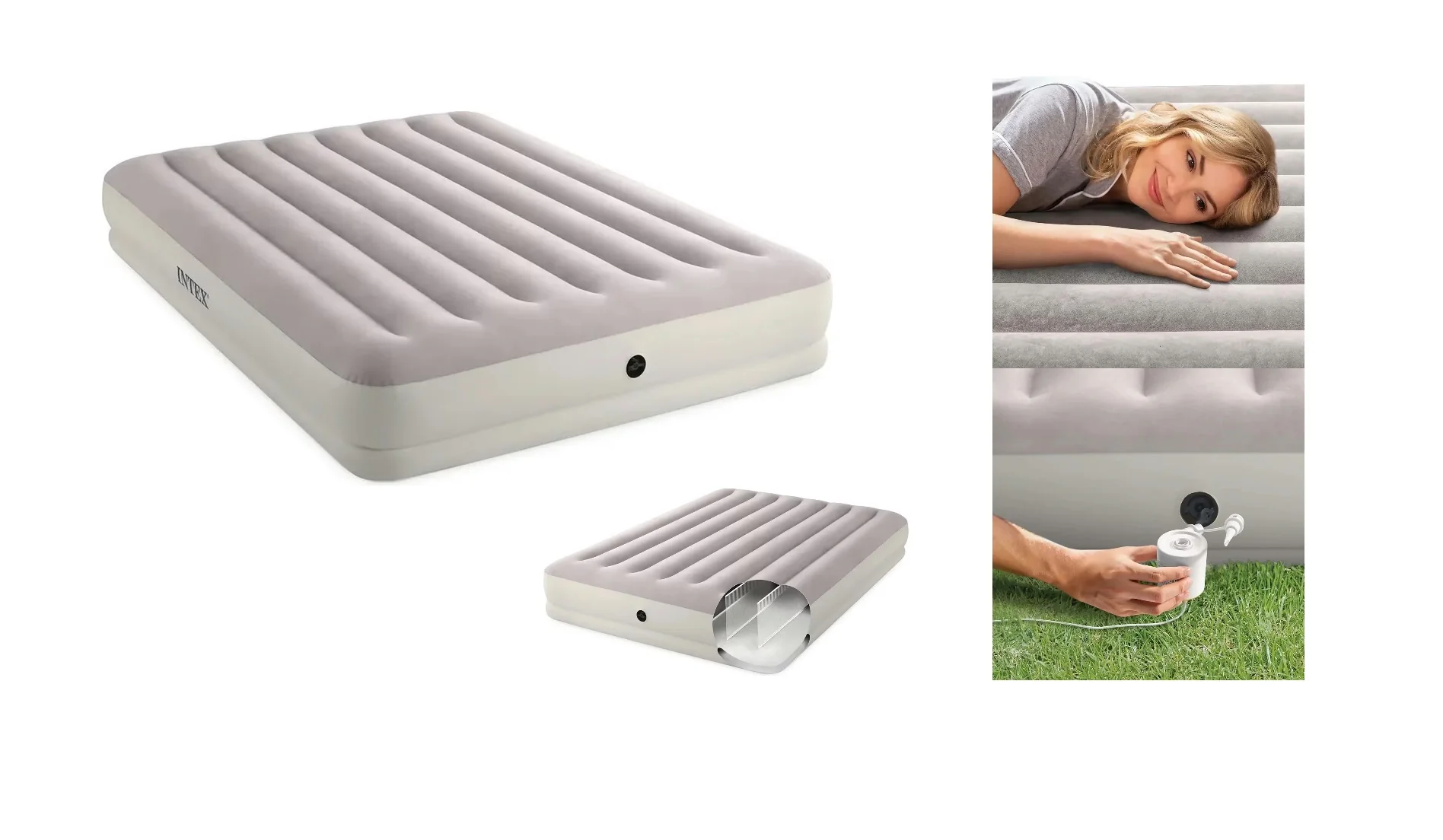 Intex 64179 Nafukovacia posteľ Dura-Beam Standard 203 x 152 x 30 cm s USB pumpou