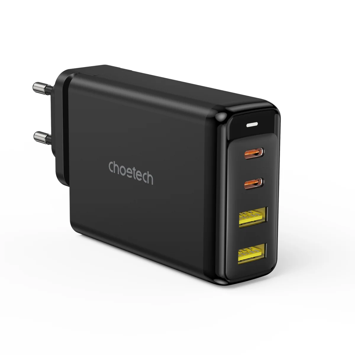 Choetech GaN sieťová nabíjačka 2x USB-C / 2x USB 140W, čierna