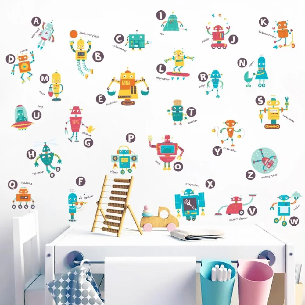 Samolepka na stenu Robots, 60x90 cm 1 ks, RO-16311