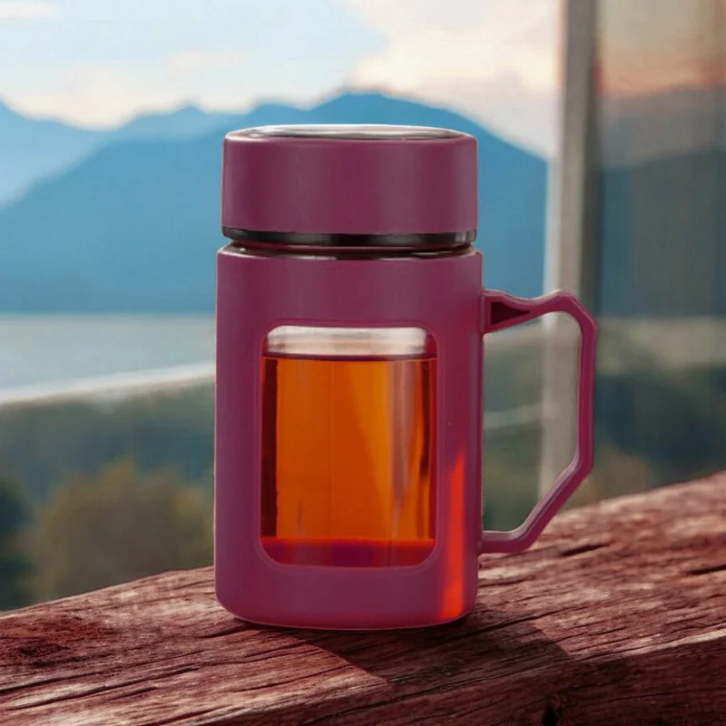 Livefy hrnček na kávu a čaj Linea 500 ml, červený