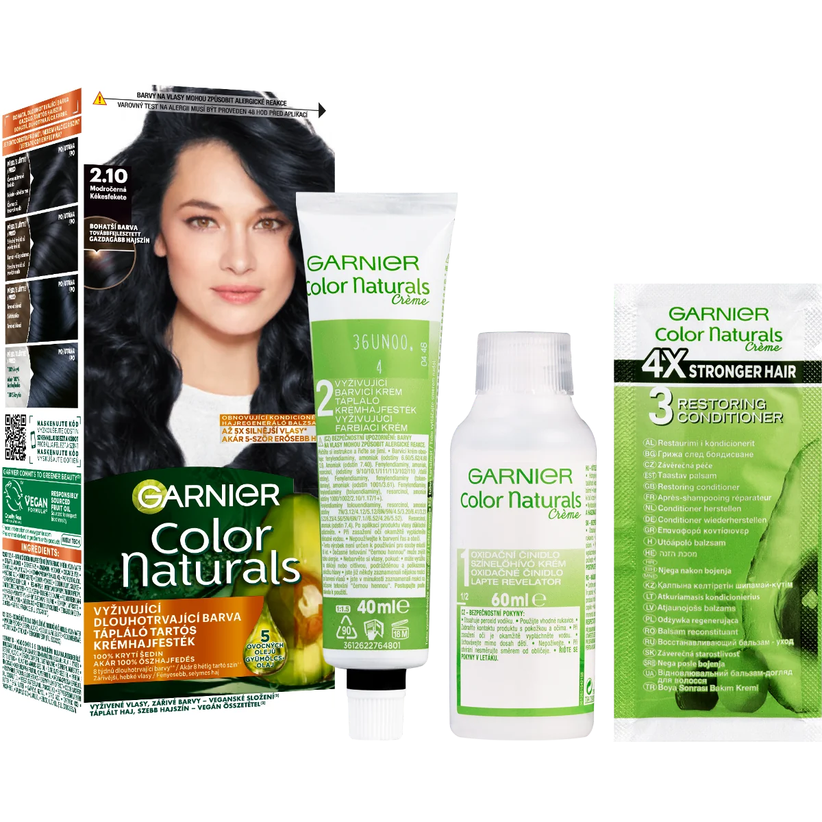 Garnier Color Naturals permanentná farba na vlasy 2.10 Modročierna 1×1 kus, farba na vlasy
