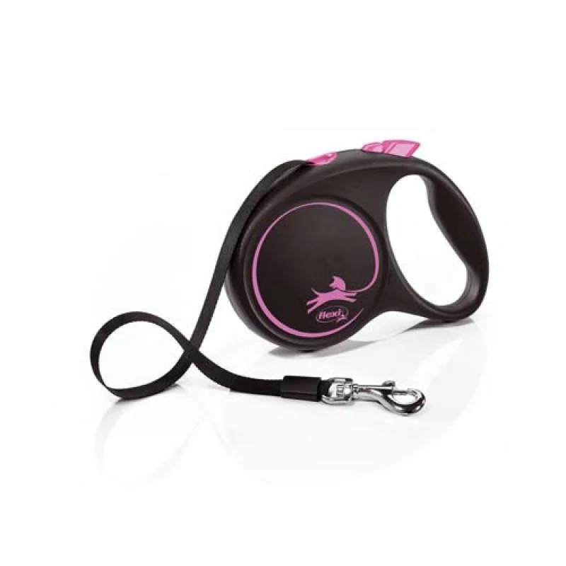 flexi Black Design M popruh 5m ružová do 25kg