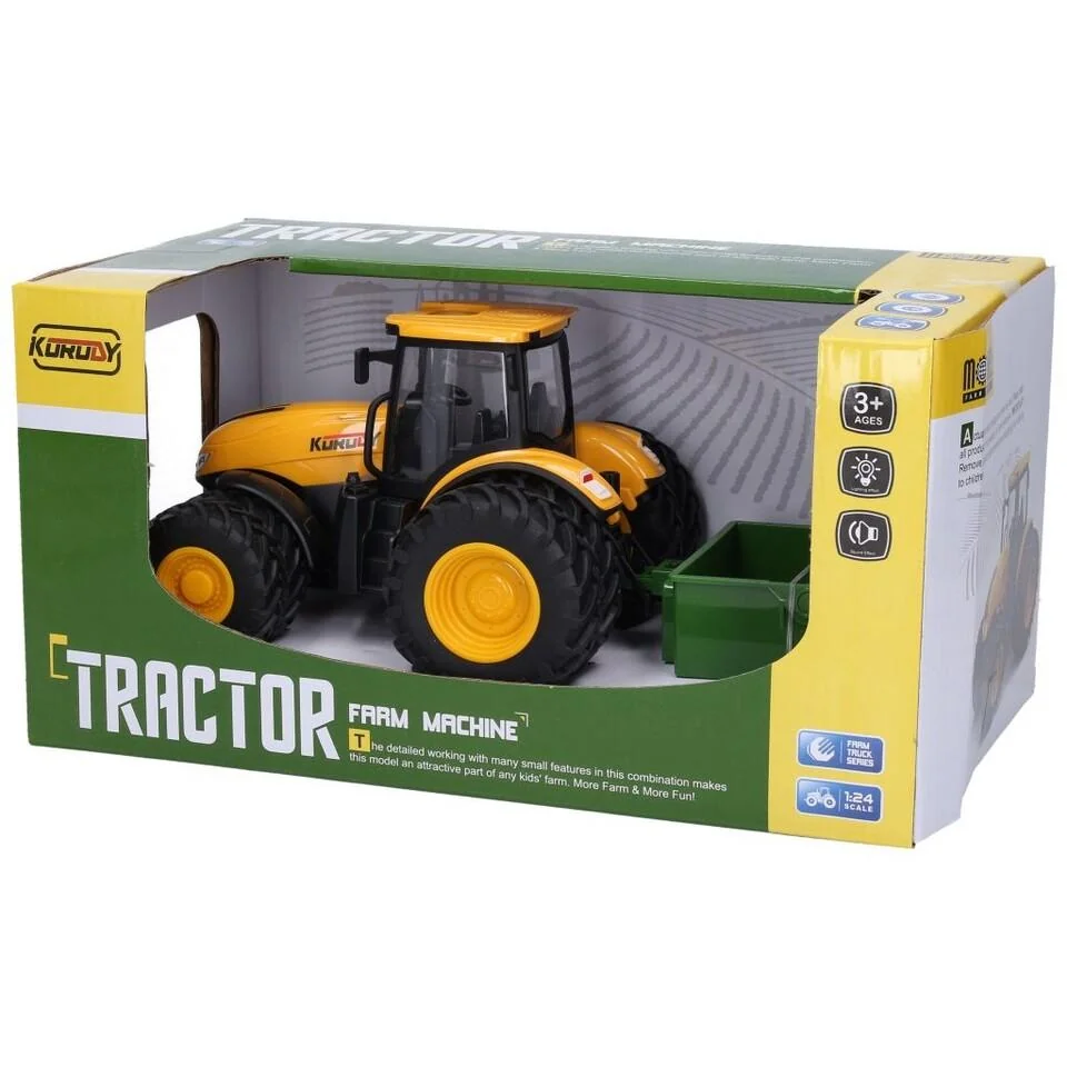 Traktor so zbernou nádobou a efektmi 27cm