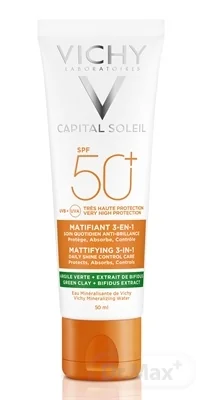 VICHY Capital Soleil Zmatňujúci ochranný krém 3v1SPF 50+ 50 ml 1×50 ml, zmatňujúci krém