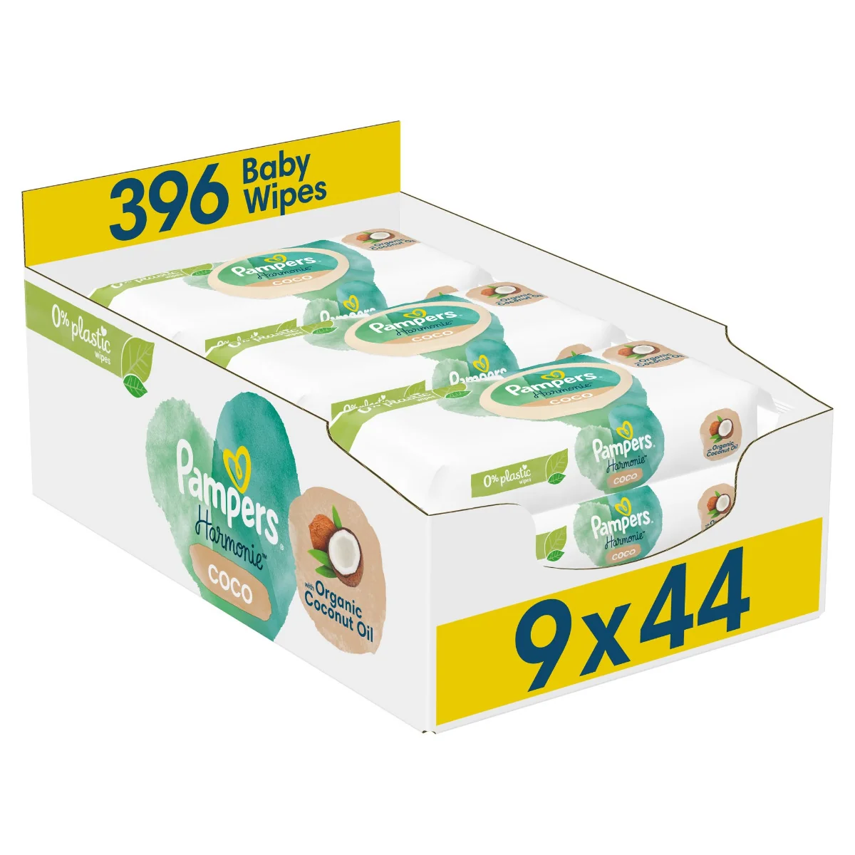 Pampers Wipes Box 396ks (9x44) Harmonie Coco 9×44 ks, vlhčené obrúsky