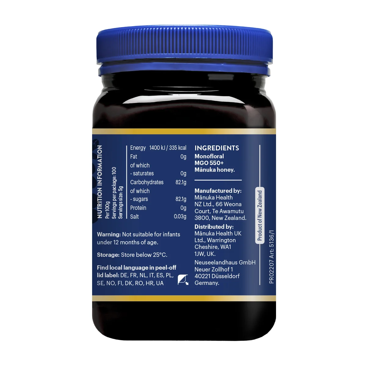 Manuka med MGO 550+ 500 g