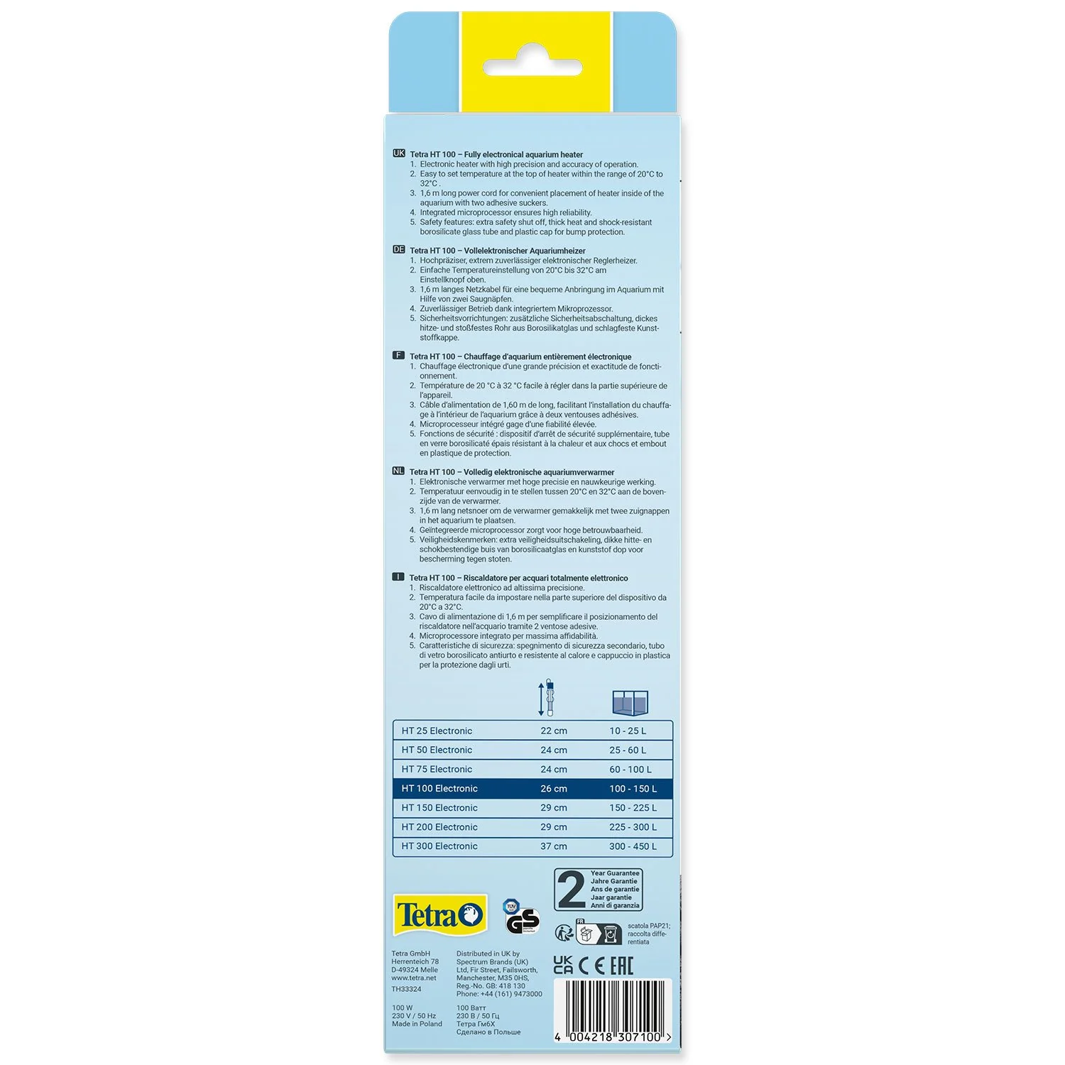 Ohrievač Tetra Electronic HT 100 100W, 100-150l