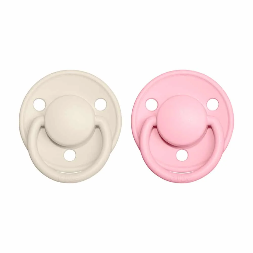 BIBS De Lux cumlíky z prírodného kaučuku 2ks veľkosť 1 - Ivory / Baby Pink
