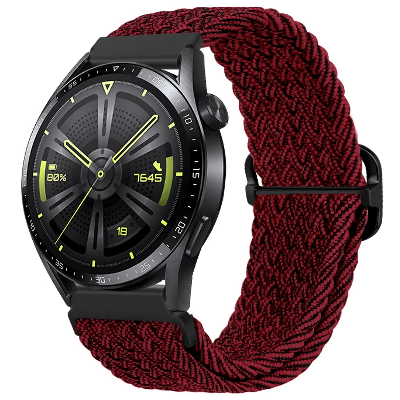 BStrap Braid Nylon remienok na Garmin Vivoactive 4 red black