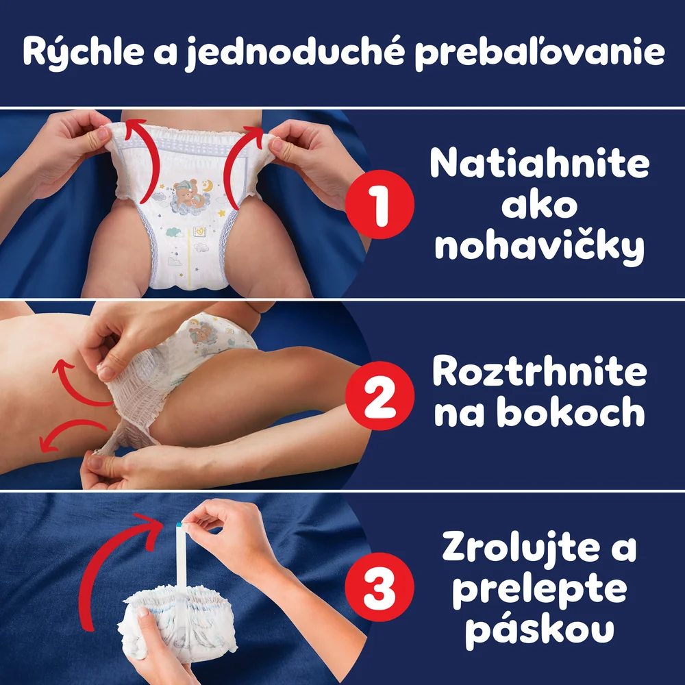 Pampers Pants Night plienkové nohavičky veľkosť 4,9kg-15kg 52 ks