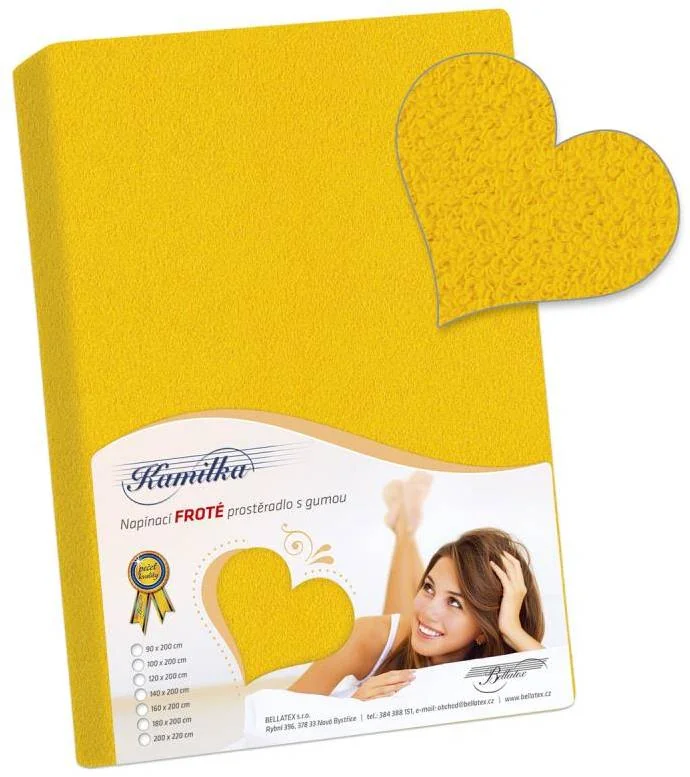 Froté prestieradlo 180x200 005 sýta žltá K6 1×1 ks, posteľná plachta