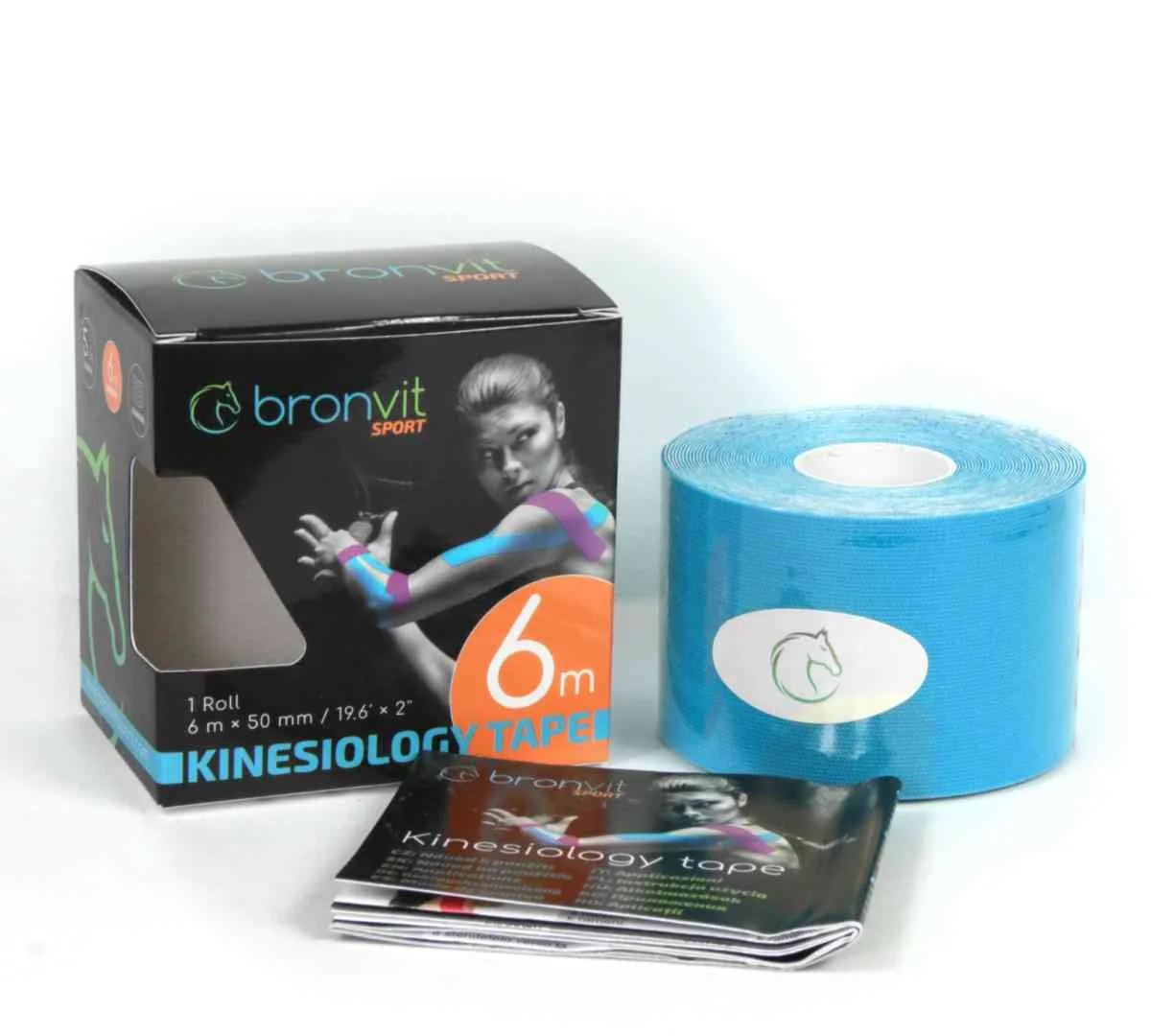 BronVit Sport Kinesio Tape classic modrá 5cmx6m 1×1 ks, kinesio tape