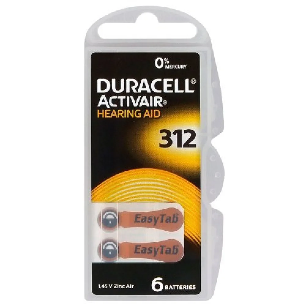 Duracell 312, PR41 Batérie do naslúchatka