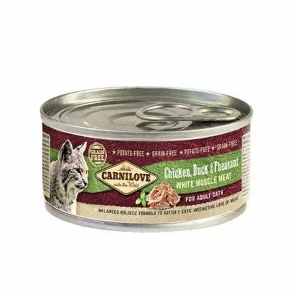 Carnilove Konzerva Wmm Adult Cats Chicken,Duck,Pheasant 1×100 g, vlhké krmivo pre dospelé mačky
