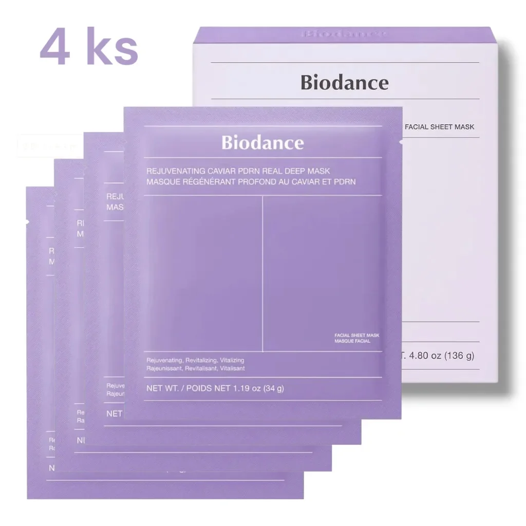 Biodance Rejuvenating Caviar PDRN Real Deep Mask hydrogélová maska s PDRN a extraktom z kaviáru 4 ks