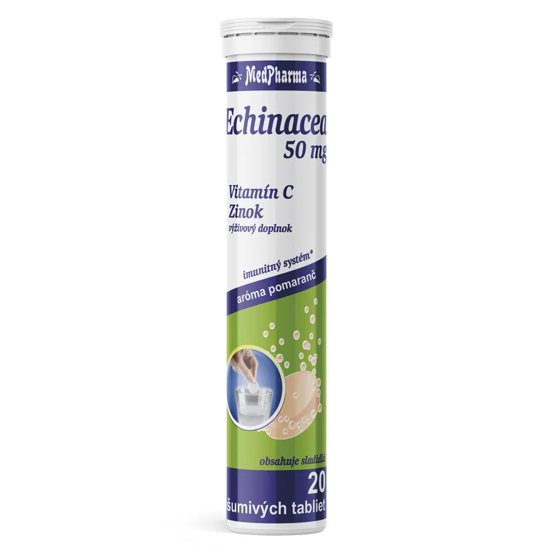 MedPharma ECHINACEA 50 mg + vitamín C + Zinok 1×20 tbl, výživový doplnok