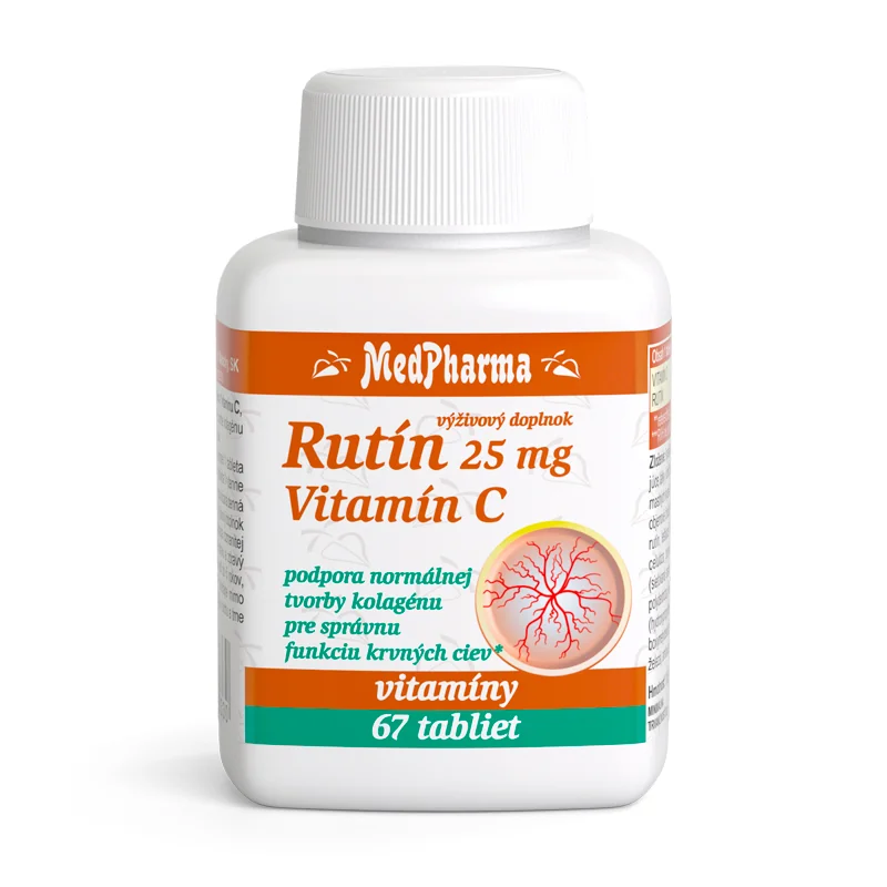 MedPharma Rutín 25 mg + vitamín C 100 mg 1×67 tbl, výživový doplnok