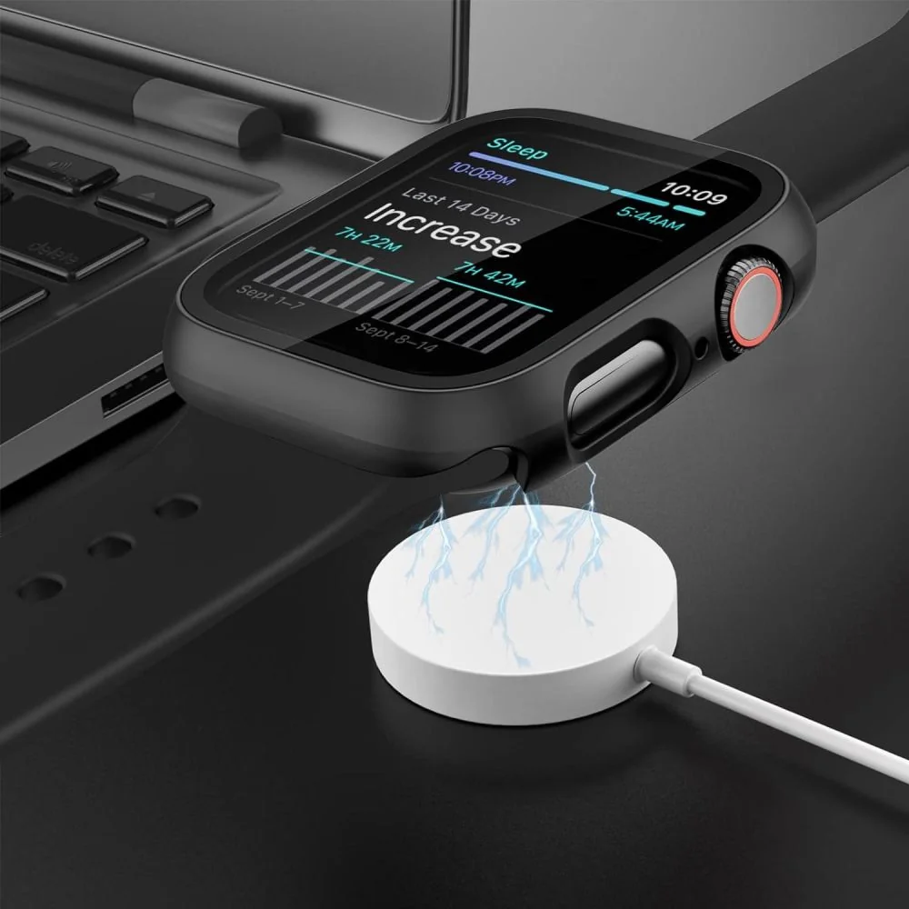 Tech-Protect Defense 360 puzdro so sklom na Apple Watch 10 46mm, čierne e