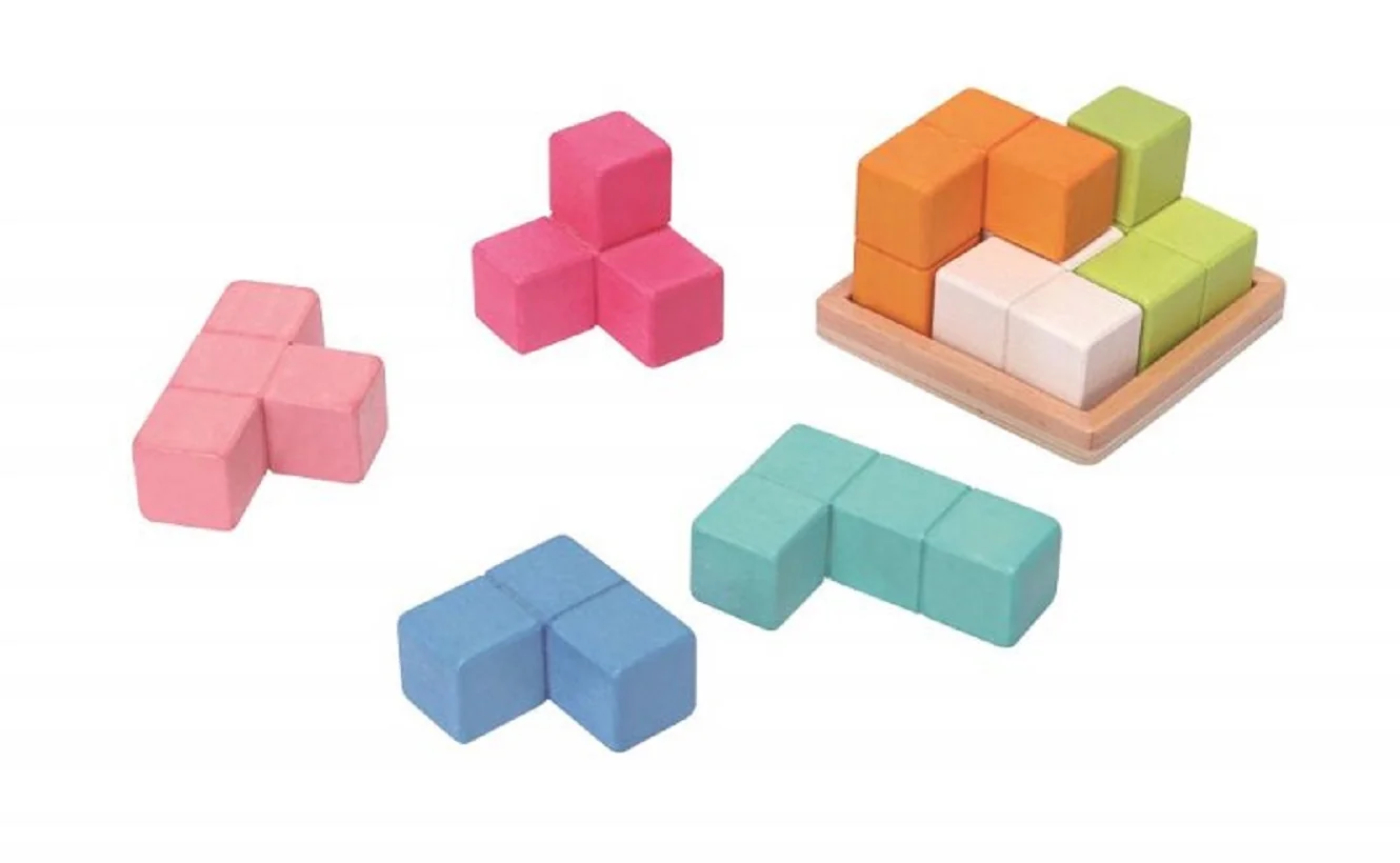 Drevená kocka TETRIS