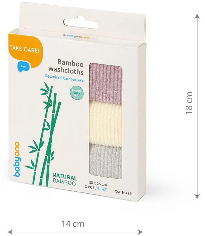 BABYONO Uteráčiky bambusové multifunkčné 3ks, 25x25 cm 1×3 ks, bambusové uteráčiky