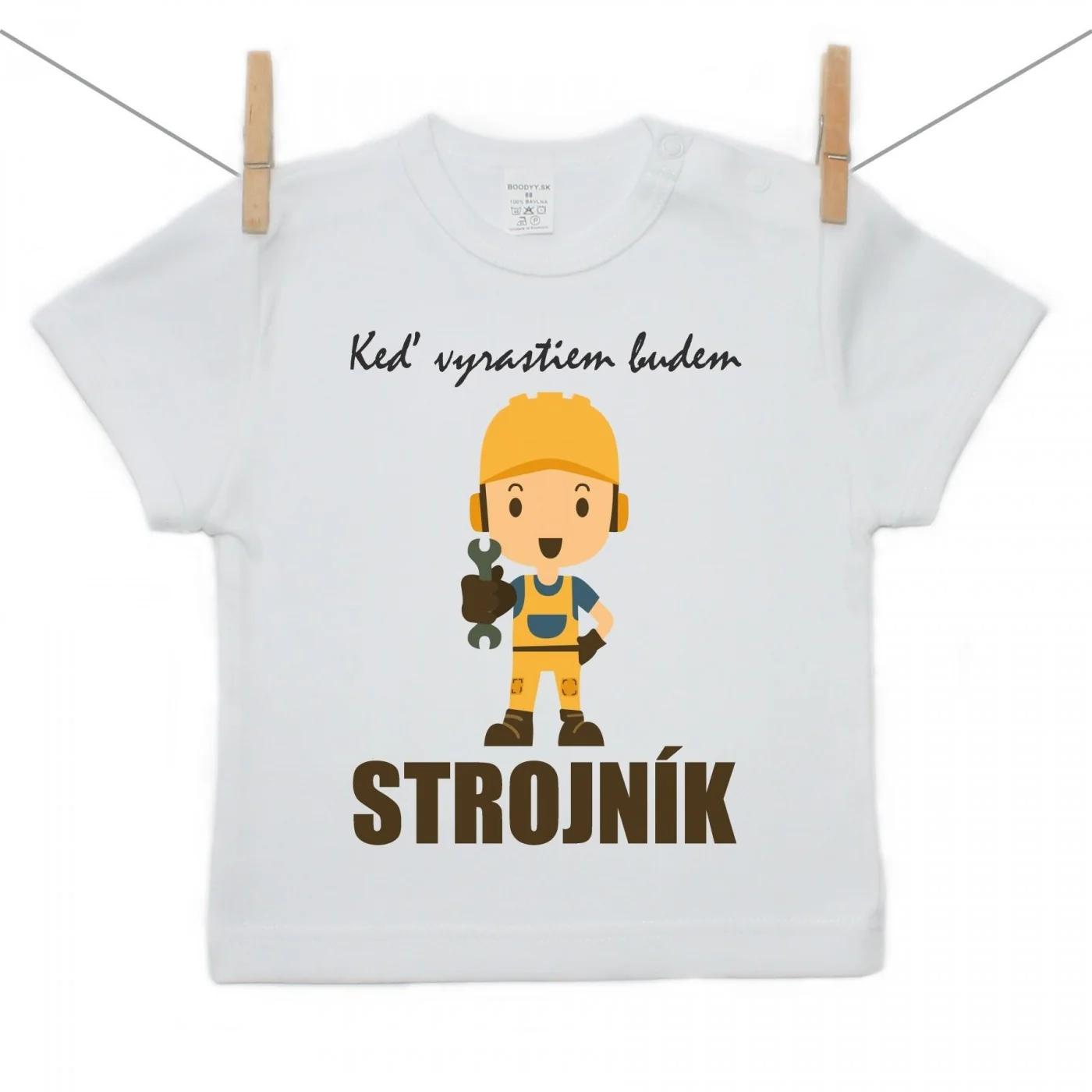 Boodyy Tričko s krátkym rukávom Keď vyrastiem budem strojník Veľkosť: 86