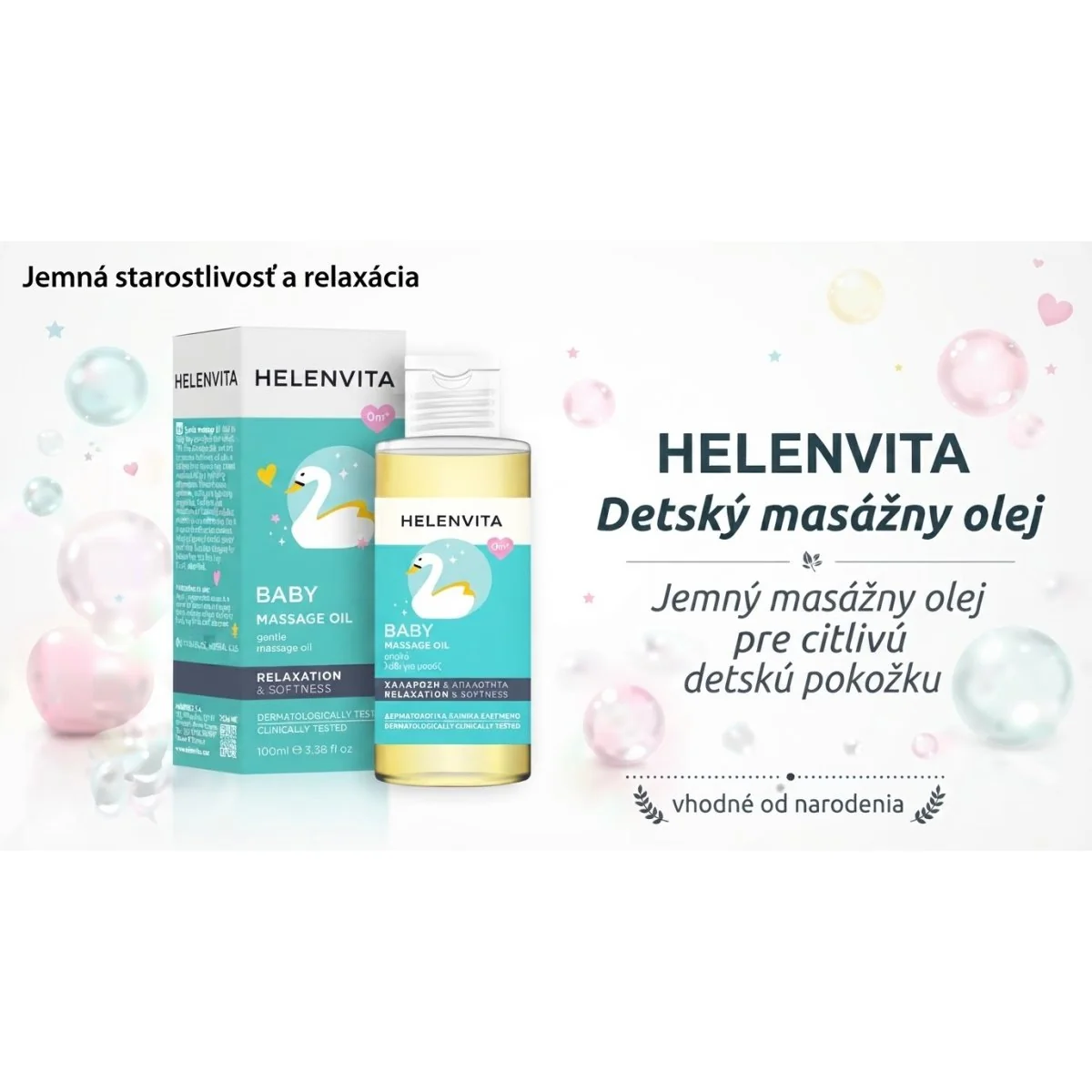 Helenvita Detský masážny olej 100 ml pre citlivú pokožku
