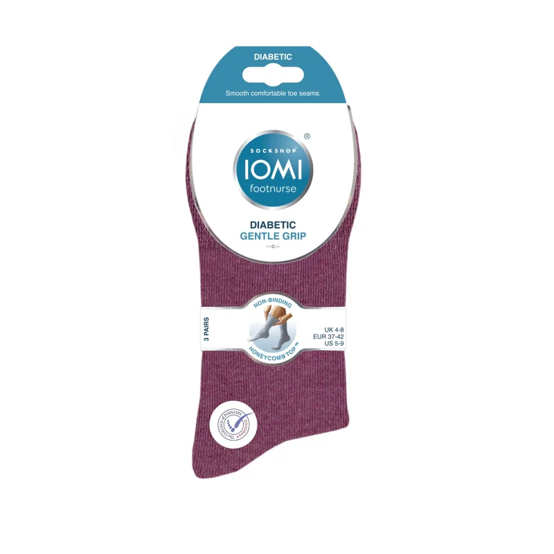 IOMI Gentle Grip dámske Diabetik ponožky MENTOLOVO RUŽOVÝ mix