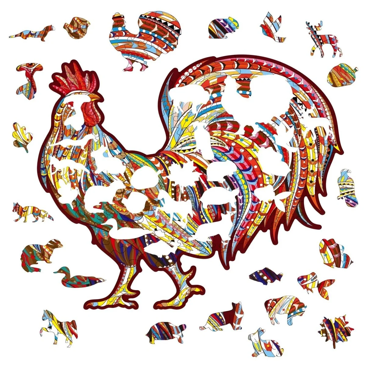 Drevené puzzle Rooster/L 252 dielikov, veľkosť L