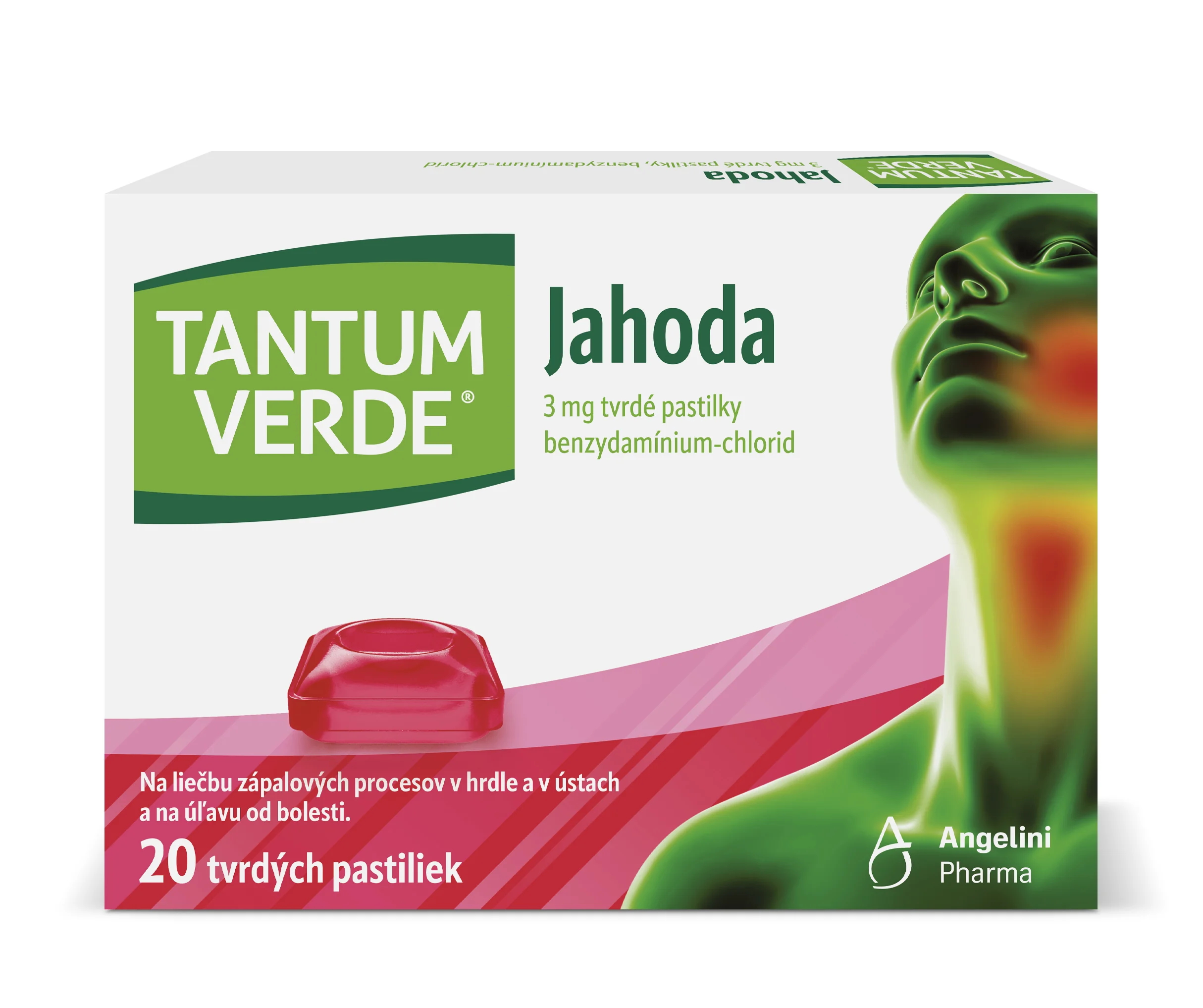 TANTUM VERDE Jahoda pas ord 3 mg (blis.PVC/PE/PVDC/Al) 20 ks
