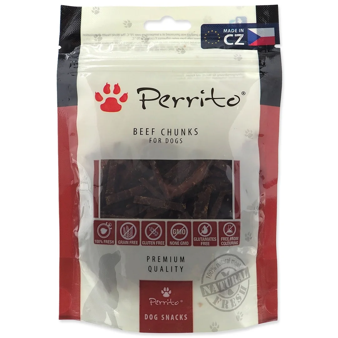 Pochúťka Perrito hovädzie kúsky 100g