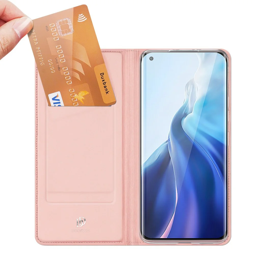DUX DUCIS Skin Pro knižkové kožené puzdro na Xiaomi Mi 11 ružové